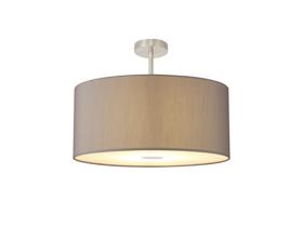 DK0278  Baymont 60cm Semi Flush 1 Light Satin Nickel, GreyWhite Laminate, Frosted Diffuser